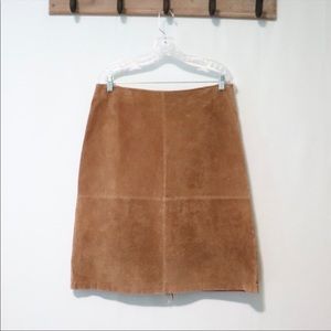 St. John Bay tan leather skirt Sz 14